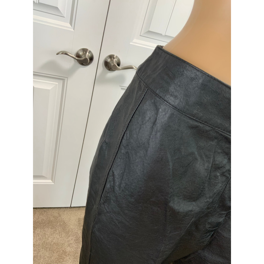 Bagatelle Women's Black 100% Leather Pants Straight Leg Sz 14 Mob Wife Motocore - Picture 5 of 16